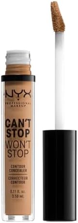 NYX Professional Makeup Correttore Can't Stop Won't Stop, Correttore Viso Liquido, Adatto a Tutti gli Incarnati, Golden Honey, Confezione da 1