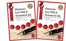 Download 2 X PLATINUM LAST WILL AND TESTAMENT KITS. 'Top of the range DIY Will Kit, Latest Edition, with full instructions included, direct from Publisher, Solicitor approved',
