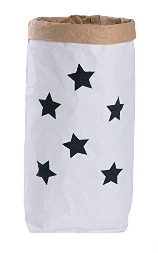 Preisvergleich Produktbild Papiersack Paper Bag Kraftpapier Beutel Braun Weiß 'Sterne'