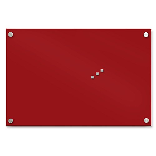 Luxus Glasmagnettafel in modernem Design | inkl. Magnete | mit Schwebeeffekt | Glas Magnettafel für Küche und Büro aus Sicherheitsglas | Rot 40×60 cm - 2