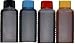 Produktbild Spar-Set 400 ml Nachfülltinte (100ml schwarz, 100ml cyan, 100ml magenta, 100ml gelb) für Druckerpatronen/Drucker von HP mit 4 Spritzen und 4 Kanülen