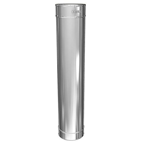 Edelstahl Schornstein 0,5mm Set Laenge ca. 4,8 Meter Wandmontage -120mm Abstand verstellbar DW 150 - 6