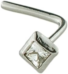 Mia GioielliNose jewellery, nose studs piercing 18ct gold with Cubic Zirconia 1.50, hypoallergenic, F-05650-0B07