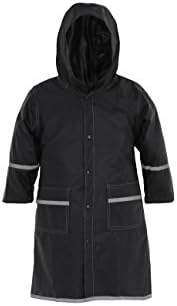 Fabugears Baby-Boys' Rain Coat Whit Reflector, Long Hooded X-Small Black