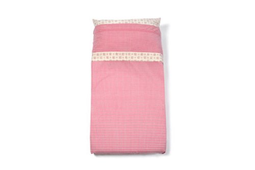 Baby Boum Cotty Pink 100% Patchwork Flat Sheet for Cot Beds (Pinks and Creams, 120 X 180cm)