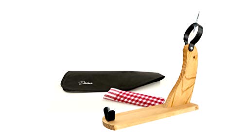 Dhabmin Soporte Jamonero Estilo Gondola + Cubre Jamón Paño de Cocina