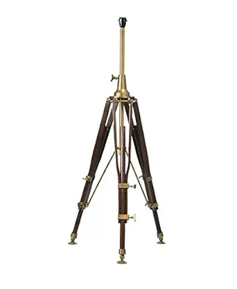 Rustic Antique WOODEN Tripod Lamp Stand, NAUTICAL FLOOR LAMP Big Lamp Stand (Brown)