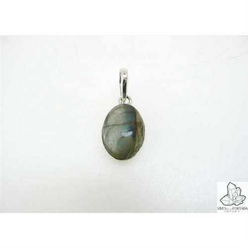 Vives Cortada Petit Pendentif en Argent de Loi Labradorite Ovale