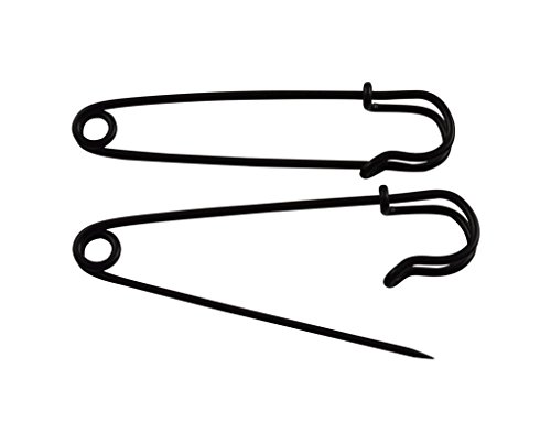 Amanaote schwarz Sicherheitsnadeln Große Größe 76 mm x 20 mm Größe Jewelry für Kilt Decken Röcke Crafts 10 Stück