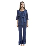 Bearsland Maternity Women's 3 Pieces Set Maternity Nursing Pajamas