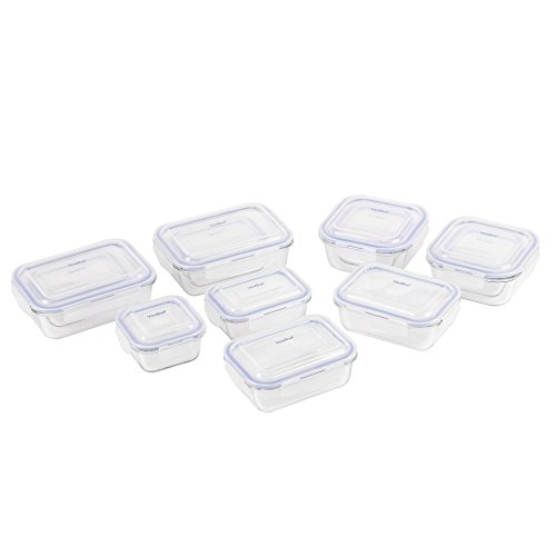VonShef 12-teiliges Glasbehälter-Set zur Nahrungsmittelaufbewahrung mit Deckeln - 5