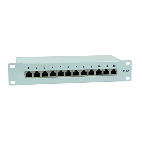 LogiLink Professional Cat.6A (500 MHz) Patchpanel - Verteilerfeld, 10", STP (geschirmt) 12-Port (RJ45)