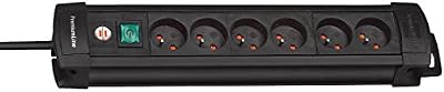 Brennenstuhl 1390001066 PNN6 Premium Plus Bloc de 6 Prises avec interrupteur 3 m H05VV-F 3G1,5 Noir