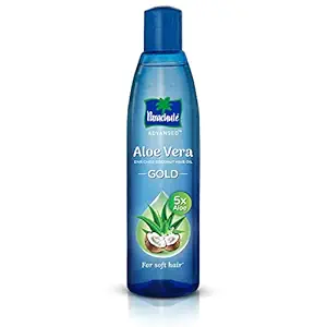 Parachute Advansed Aloe Vera Enriched Coconut Hair Oil GOLD | 5X Aloe Vera with Coconut Oil| Makes hair Sooperr soft | 400ml, Clear