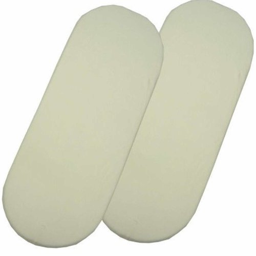 2x Moses Basket 100% Cotton Fitted Sheet Cream