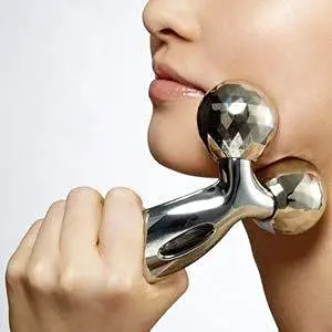 Stookin Manual 3D Massager Roller 360 Rotate Face Full Body Shape Skin Lifting Wrinkle Remover Facial Massage Relaxation Tool (Silver, 15.5 x 9.5 x 5 cm)