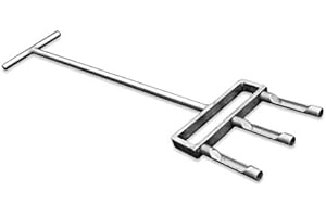 Swardman Professional Stainless Steel Hollow Tine Fork Aerator with Replaceable Tines, Lawn Core Aerator, Manual Aerating Tool for Compact Soil, Prevent Soil Compaction