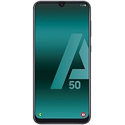 Samsung Galaxy A50 - Smartphone de 6.4" FHD sAmoled Infinity U Display (4GB RAM, 128GB ROM, 25MP, Exynos 9610, Carga rápida), Negro [versión española]