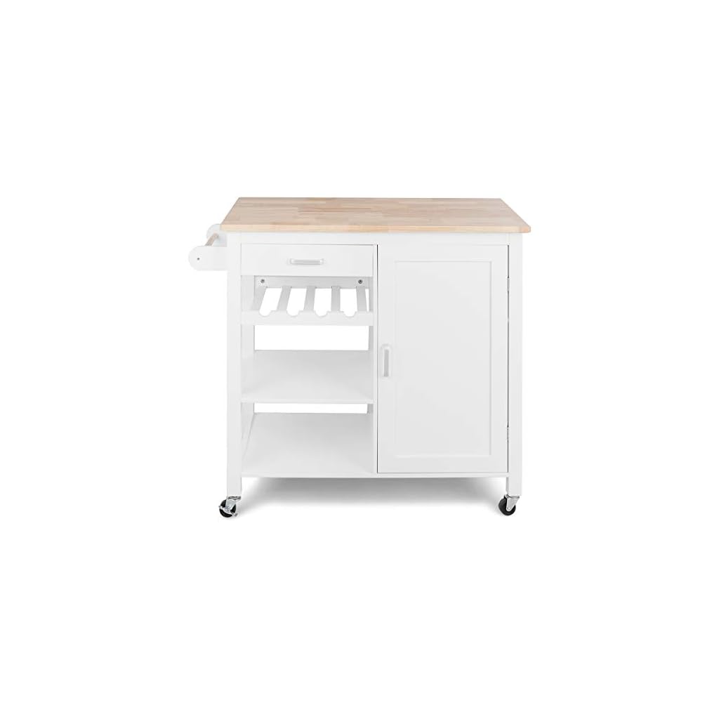 COSTWAY Küchenwagen rollbar, Kücheninsel mit Handtuchhalter