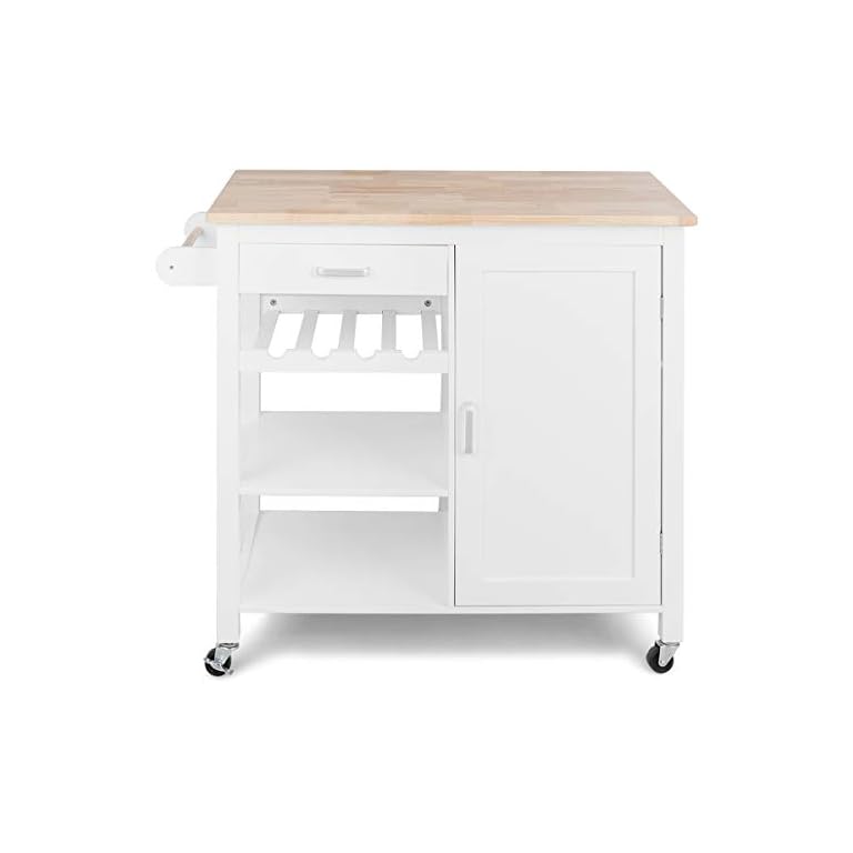 COSTWAY Küchenwagen rollbar, Kücheninsel mit Handtuchhalter
