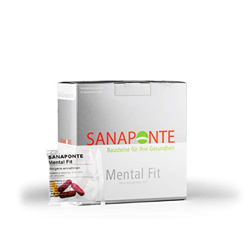 Sanaponte Mental Fit - 240 Kapseln - 30 Tagesportionen - Nahrungsergänzungsmittel - hochdosierte Aminosäuren, Vitamine, Mineralstoffe, Spurelemente, Omega 3, Aminosäuren