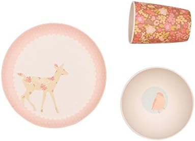 Love MAE - 3pc Bamboo Dinner Set - Plate/Cup/Bowl - Woodland Critters
