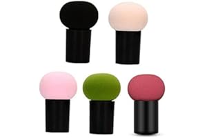LEEMASING 5 piezas de maquillaje impecable de belleza, esponja de cabeza de hongo, esponja seca y húmeda, herramienta de maquillaje de doble uso