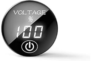 GIANTDEER Cheellu Moto Voltmetro DC 5V-48V LED Voltmetro Digitale Indicatore di Capacità della Batteria Voltmetro con Interruttore a Sfioramento (bianco)