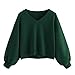 Produktbild Yesmile Damen Kapuzenpullover Damen Laterne Ärmel Winterpullover Winterpulli Strickpullover mit Kapuzen Pullover Frauen Warm Herbst Fleecejacke Teddyjacke Sweatshirt