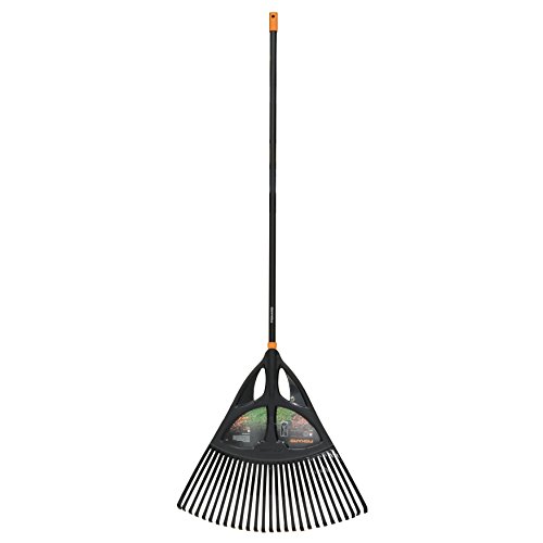 Fiskars Laubbesen, 27 Zinken, Breite 64,6 cm, Kunstoff-Zinken/Aluminium-Stiel, Schwarz/Orange, XL, Solid, 1015645 - 7