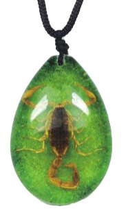 Luck TraderReal Scorpion Green and Black Resin Pendant