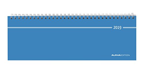 Tisch-Querkalender blau 2019 - Bürokalender / Tischkalender (28,5 x 10) - 1 Woche 2 Seiten