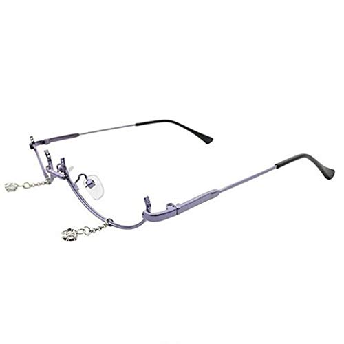 Preisvergleich Produktbild friendGG Weibliche Brille Unteren Halbrahmen Flache Spiegel Wassertropfen Dekorative Brillengestell