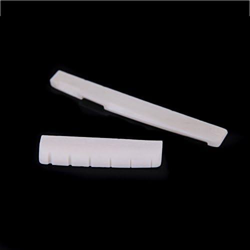 Nolunt(TM) Guitar Accessories Guitar Saddle and Nut Made of OX Bone for 6 String Acoustic Guitar Bridge Retail