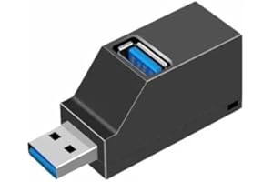 Zacoora Hub USB 3.0 3-portowy (2 USB 2.0 do USB 3.0), stacja dokująca, hub, rozdzielacz USB, adapter USB, pasuje do PC i innych urządzeń kompatybilnych z USB 3.0 (HBU-03 1PC)