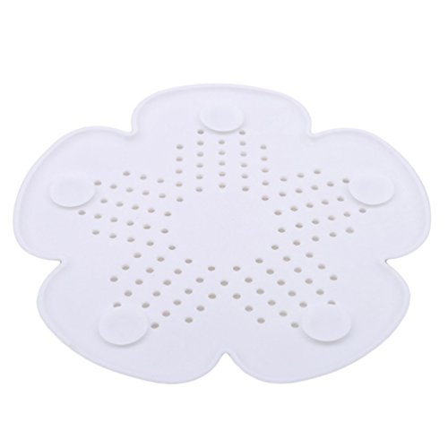 VWH Silicone Sink Drain Filter Bathtub Hair Catcher Stopper Shower Drain Hole Filter Trap Sink Strainer for Kitchen Bathroom (White)