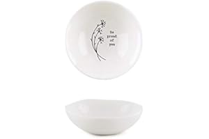 East of India Small White Ceramic So Proud of You Trinket Bowl Dish 6x6x2cm