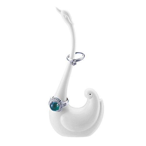 Fantes Elephant Ring Holder Organiser, Home Decor Ring Stand for Bedroom Living Room, 100% Melamine Material, Ceramic-Like