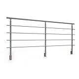 Kit complet garde-corps'Prêt-à-monter' Sogem Rondo RAL 7037 S 100% Aluminium - Kit Secundo 100 cm