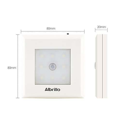 Albrillo Kabellos LED Nachtlicht mit Bewegungsmelder 8 LEDS Auto EIN/AUS - 2