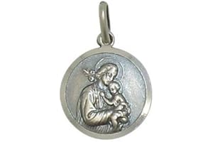Saint Joseph Medal 18 mm diameter. Sterling Silver St Joseph Medal. Silver Saint Joseph Medal.St Joseph's Catholic Giftshop on Amazon