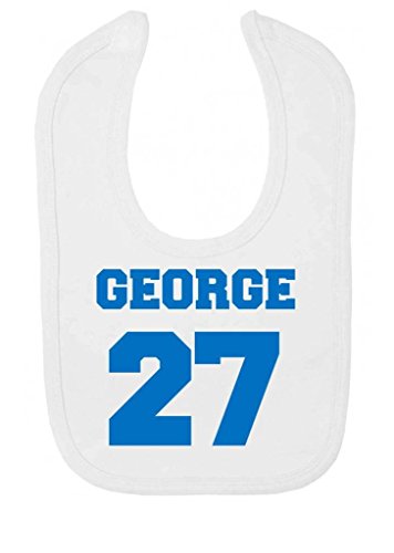 Personalised Sporty Style Name And Team Number College Sports Custom Velcro Fastening Baby Bib