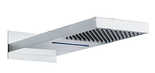 Hudson ReedHEAD48 ǀ Modern Bathroom Rectangular Shower Head with Waterfall Option, 100mm x 200mm, Chrome