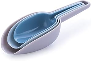 FAB4HOME Lot de 3 Cuillères à Nourriture Cuillère à Mesurer pour Chien Plastique Pelle pour Nourriture Croquette de Chien Chat Lapin Oiseaux Multifonction Pelle