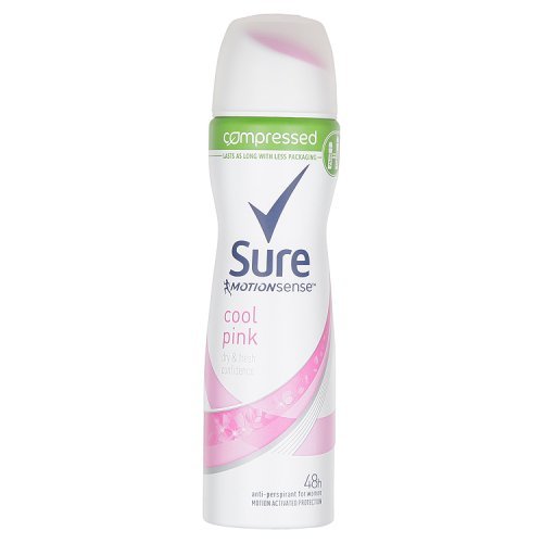 Sure Women Cool Pink Aerosol Anti-Perspirant Deodorant Compressed, 75 ml