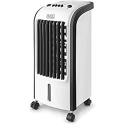 Black + Decker - BXAC5E. Rafraîchisseurs d'air portable et humidificateur. Système d'oscillation. 3 vitesses. Réservoir d'eau amovible 5L. 2 conteneurs de glace. Débit d'air 270m3/h.