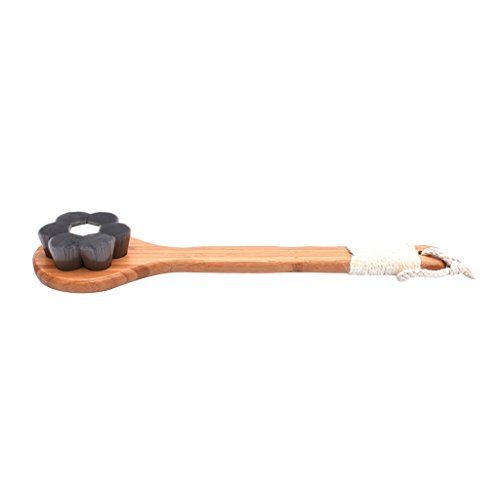 Natural Long Handle Body Brush Massager Bath Shower Back Spa Bamboo Scrubber