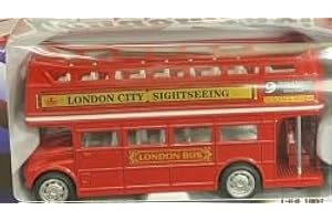 MIFKLMV Classic Taxi Bus Double Decker Red Bus Models Toy Metal Die Cast Free Wheeling Action Toy Models Pull Back Car Model Accessories for Kids and Collectors -E