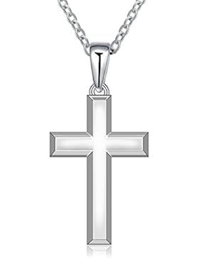 925Sterling Silber Kreuz Anhänger Halskette für Männer Frauen