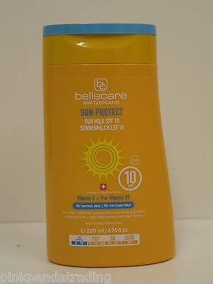 3 X BELLECARE SUN MILK SPF 10 NORMAL SKIN 3 X 200ml VITAMIN E PRO-VITAMIN B5